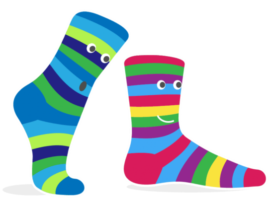 Cartoon of colourful socks