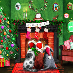 Waiting For Santa Paws Christmas card